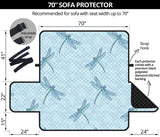 Dragonfly pattern blue background Sofa Cover Protector