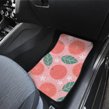 Grapefruit Leaves Flower Pink Background Front And Back Car Mats