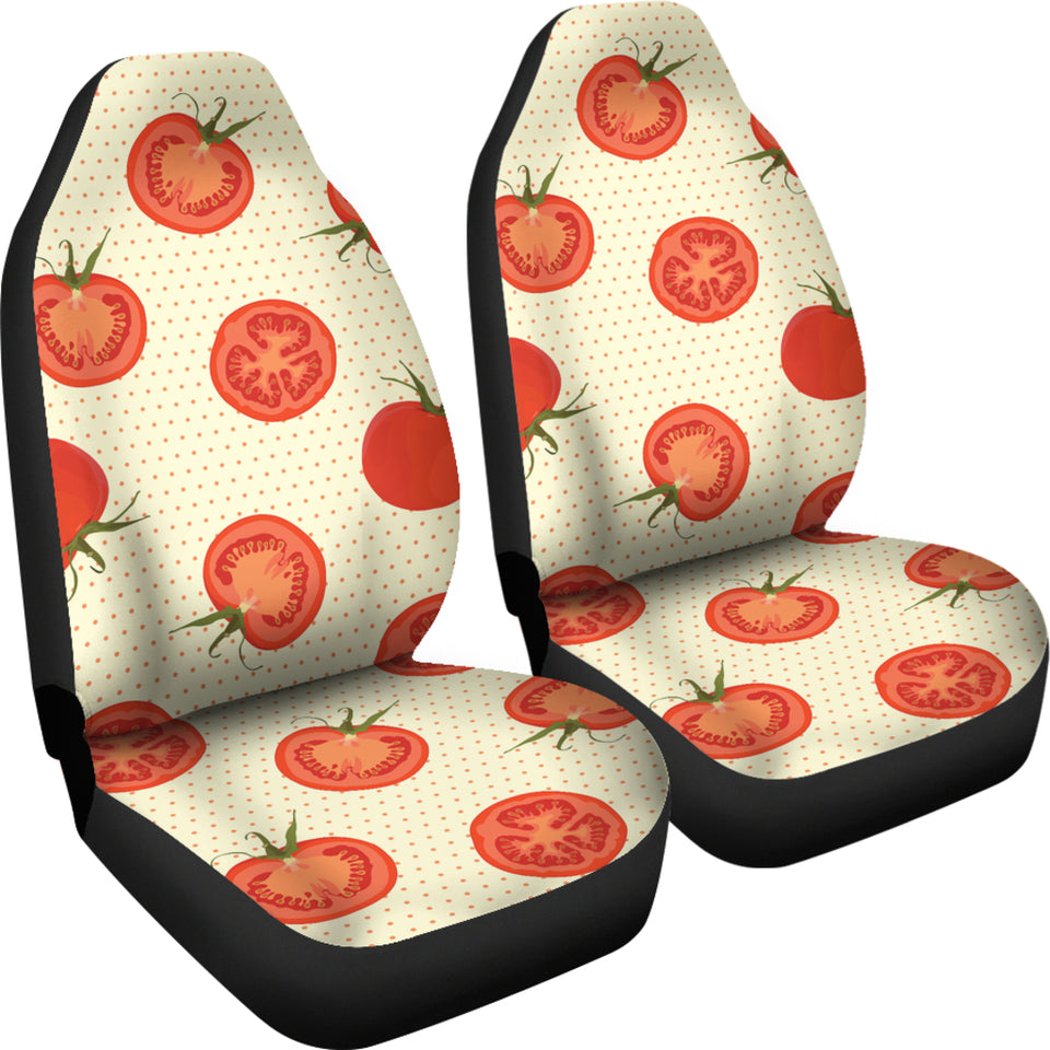 Tomato Dot Background  Universal Fit Car Seat Covers