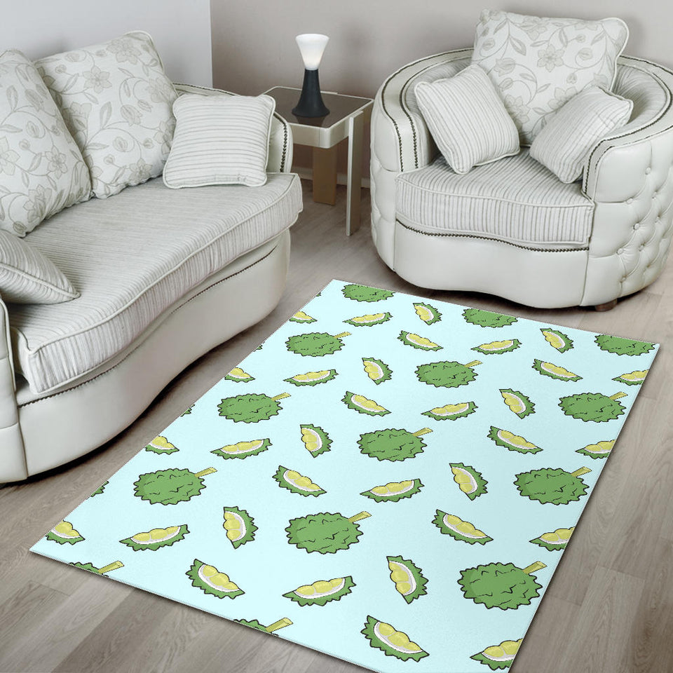 Durian Pattern Blue Background Area Rug