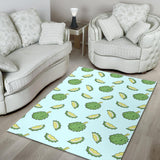 Durian Pattern Blue Background Area Rug