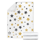 Hand Drawn Gold Black Star Pattern Premium Blanket