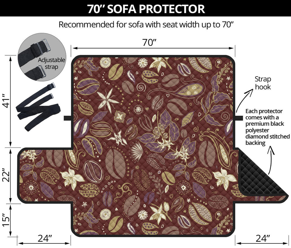 Coffee bean flower pattern Sofa Cover Protector