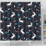 Unicorn Rainbows Moon Clound Star Pattern Shower Curtain Fulfilled In US