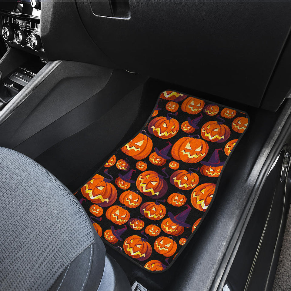 Halloween Pumpkin Pattern Front And Back Car Mats