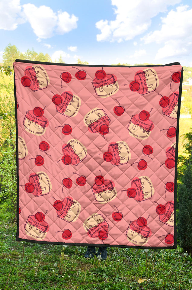 Cake Cherry Pattern Premium Quilt