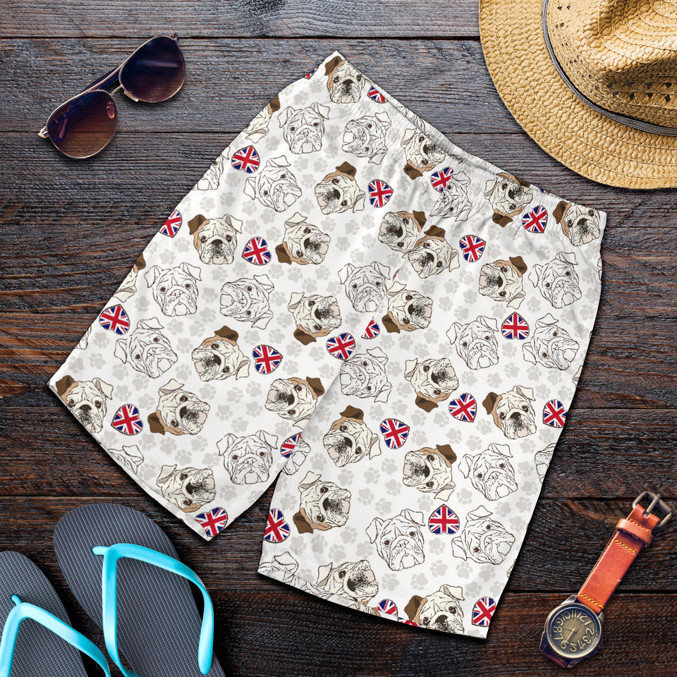 English Bulldog Pattern Print Design 01 Men Shorts
