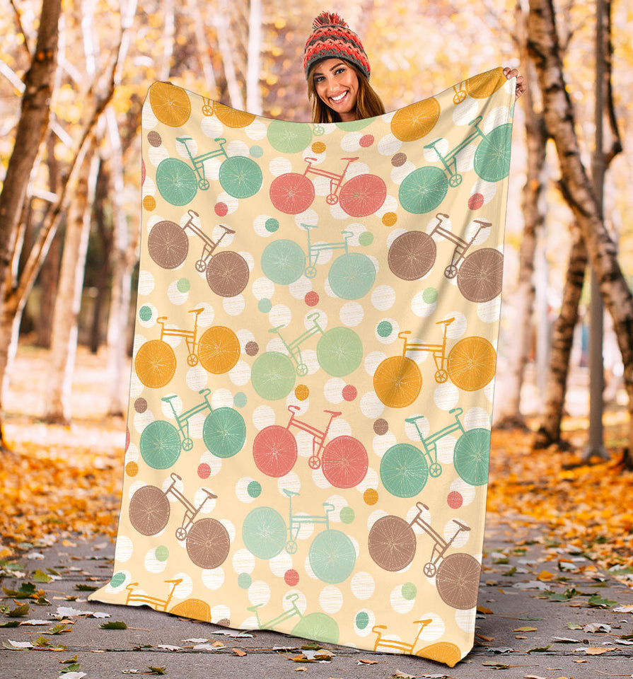 Bicycle Pattern Print Design 01 Premium Blanket