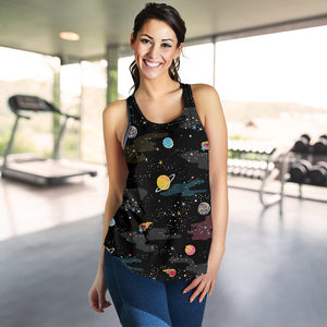 space pattern Women Racerback Tank Top