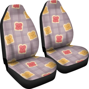 Bread Toast Pattern Print Design 05 Universal Fit Car Seat Covers