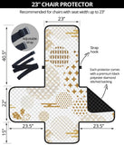 Beautiful gold japanese pattern Chair Cover Protector