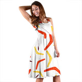 Waterclor Boomerang Australian Aboriginal Ornament Sleeveless Midi Dress