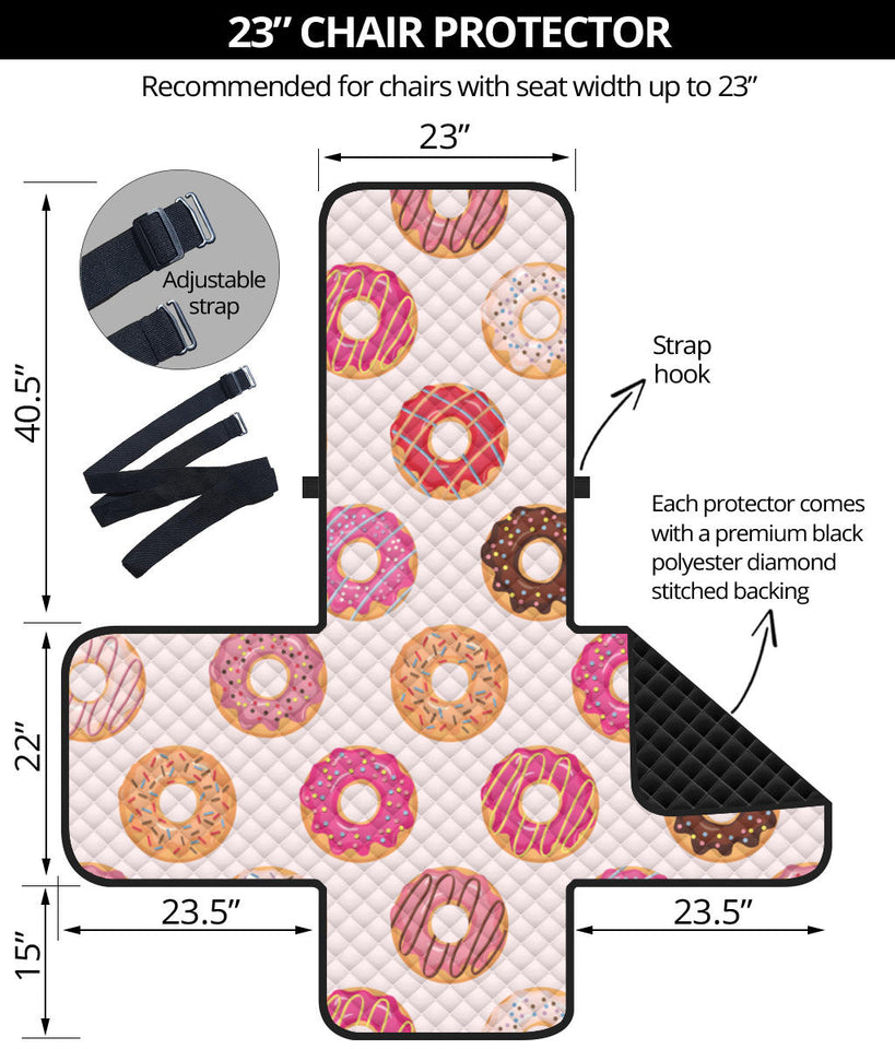 Colorful donut pattern Chair Cover Protector