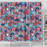 Hand Drawn Colorful Starfish Shower Curtain Fulfilled In US