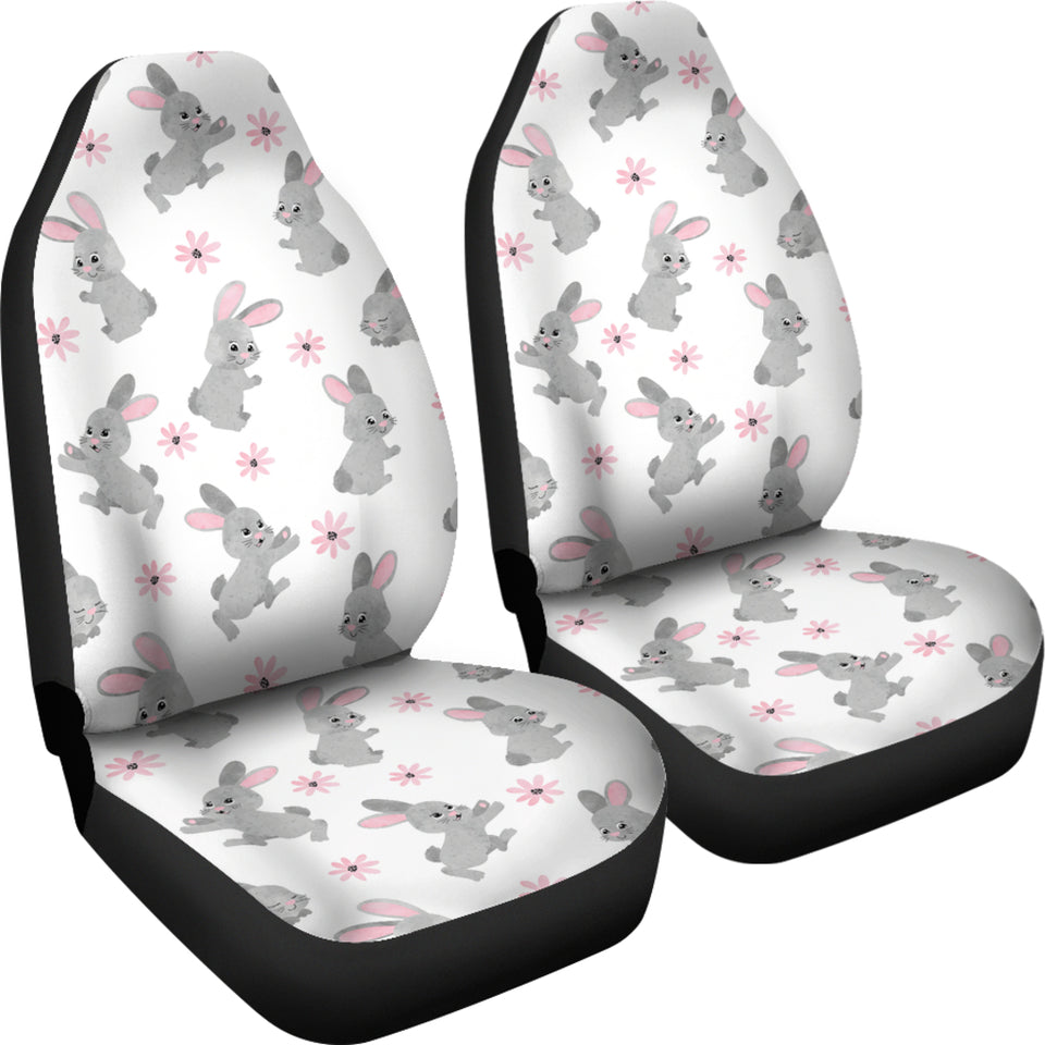 Watercolor Cute Rabbit Pattern  Universal Fit Car Seat Covers