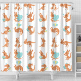 Cute Kangaroo Pattern Shower Curtain Fulfilled In US