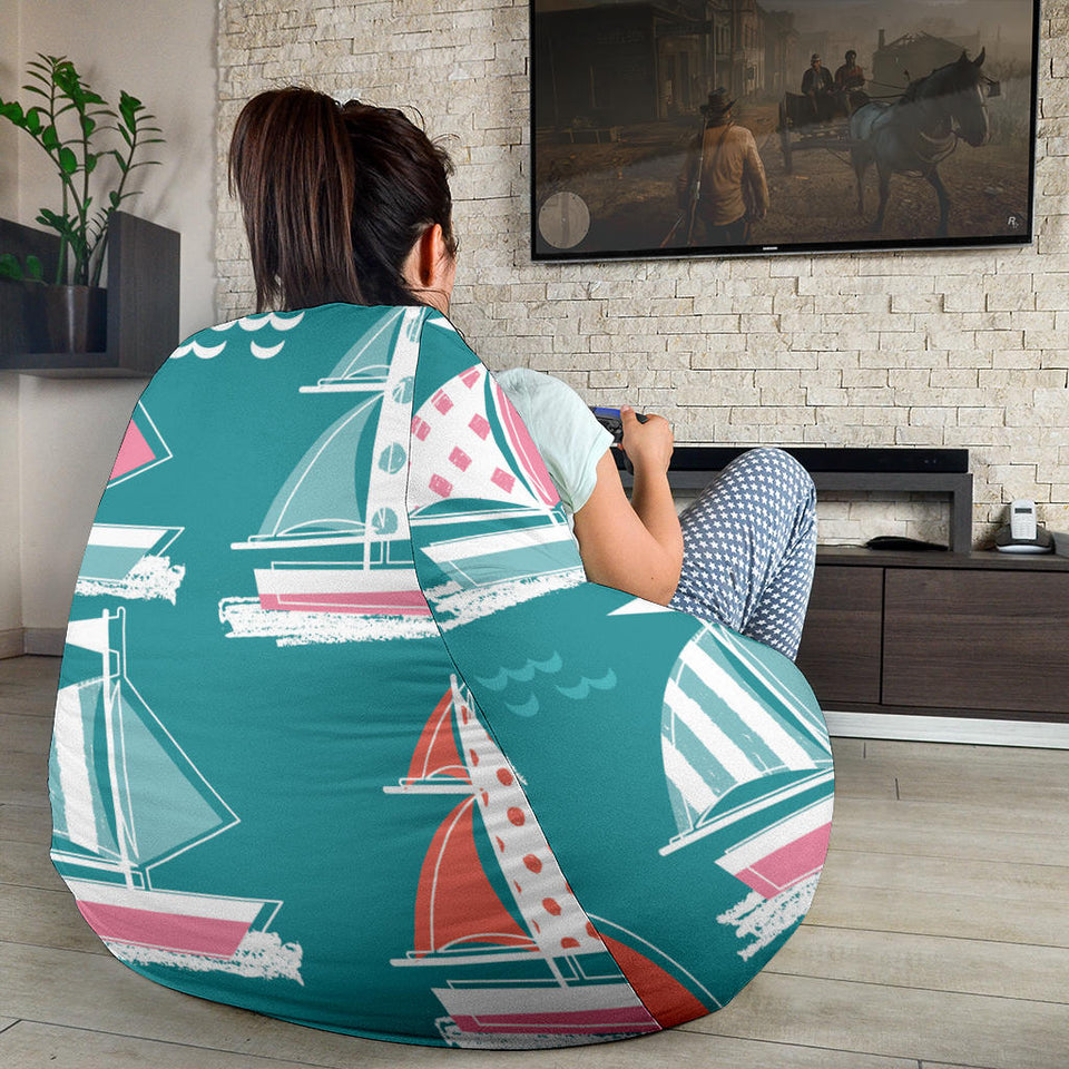 Cute Sailboat Pattern Bean Bag Cover