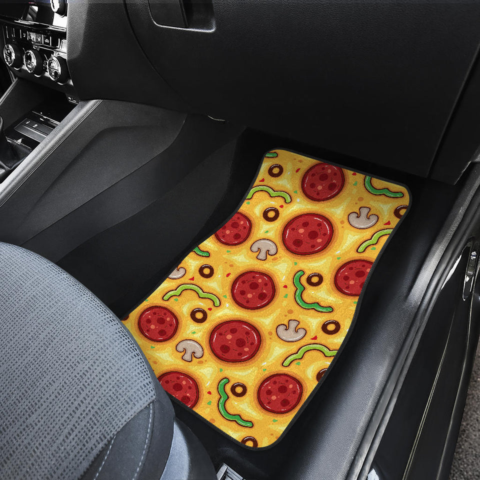 Pizza Texture Pattern Front And Back Car Mats