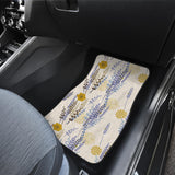 Lavender Modern Pattern Blackground Front And Back Car Mats