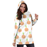 Cute Onions Smiling Faces Women'S Hoodie Dress