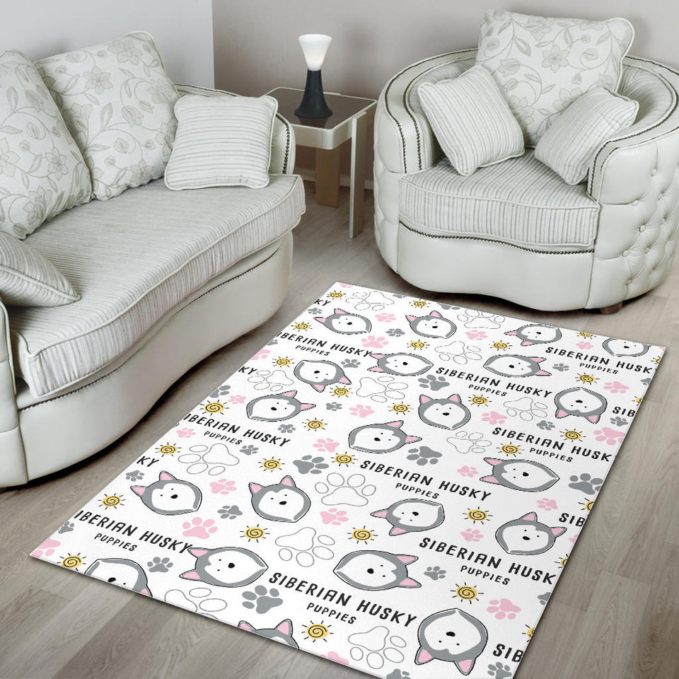 Siberian Husky Design Pattern Area Rug