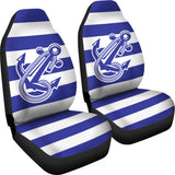 Car Seat Covers - Boat Anchor Strip Blue