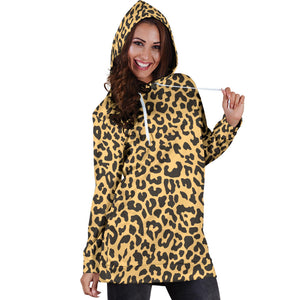 Leopard Skin Print Women'S Hoodie Dress