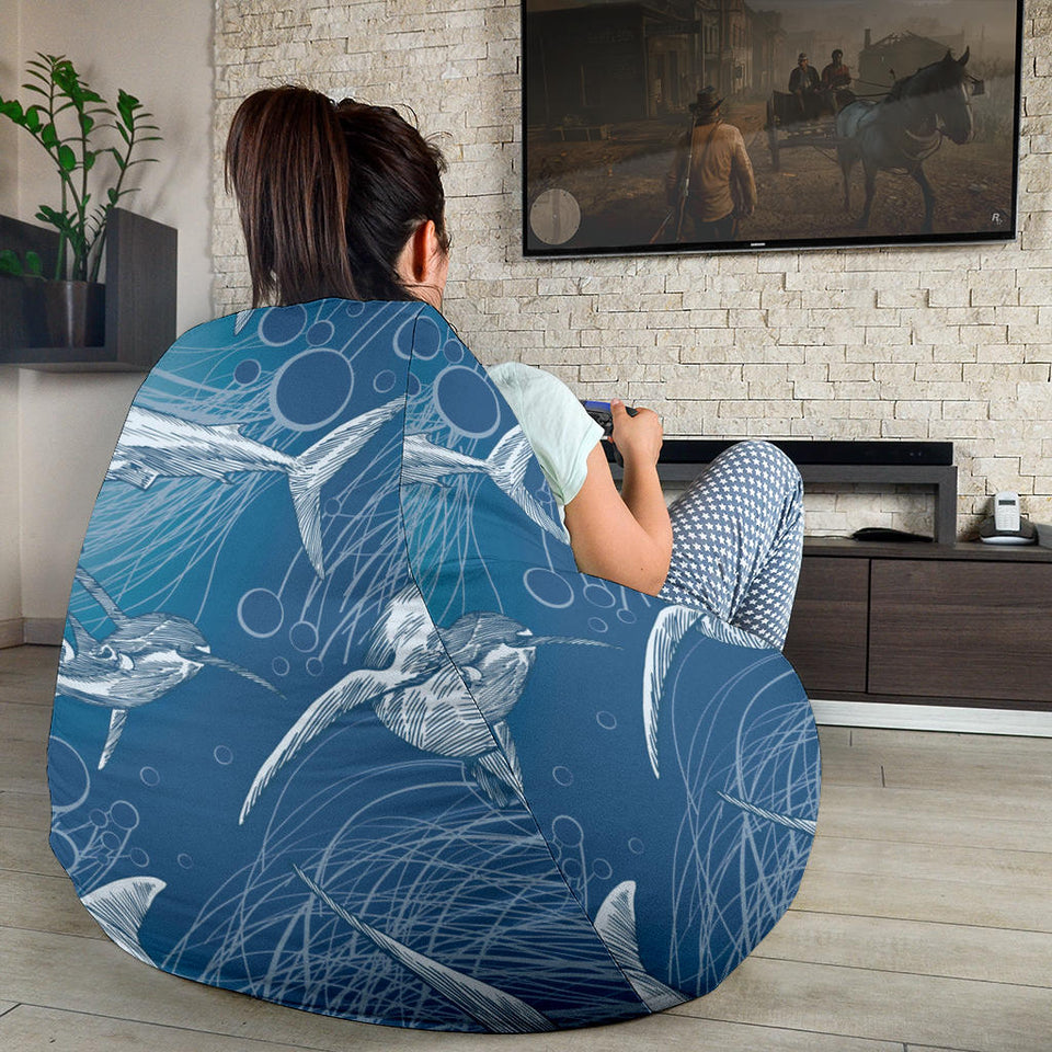 Shark Hand Drawn Bean Bag Cover