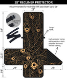 Gold peacock feather pattern Recliner Cover Protector
