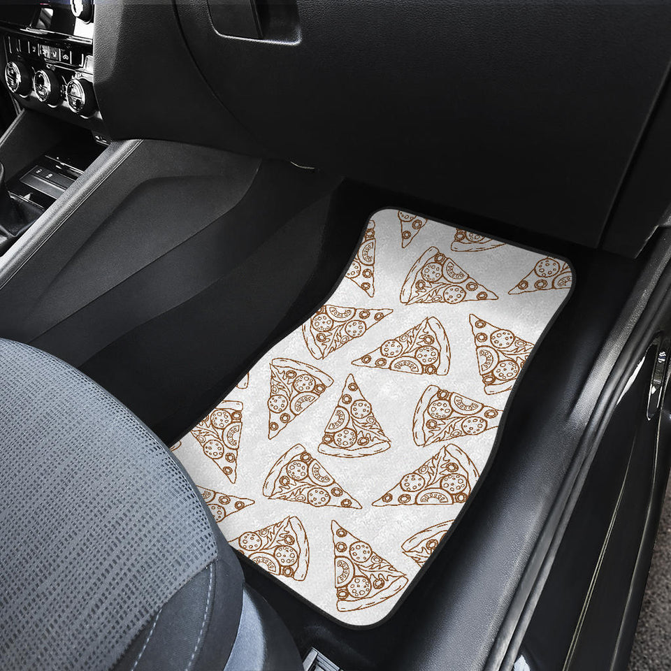 Hand Drawn Pizza Pattern Front And Back Car Mats