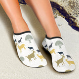 Silhouettes Of Goat And Tree Pattern Aqua Shoes