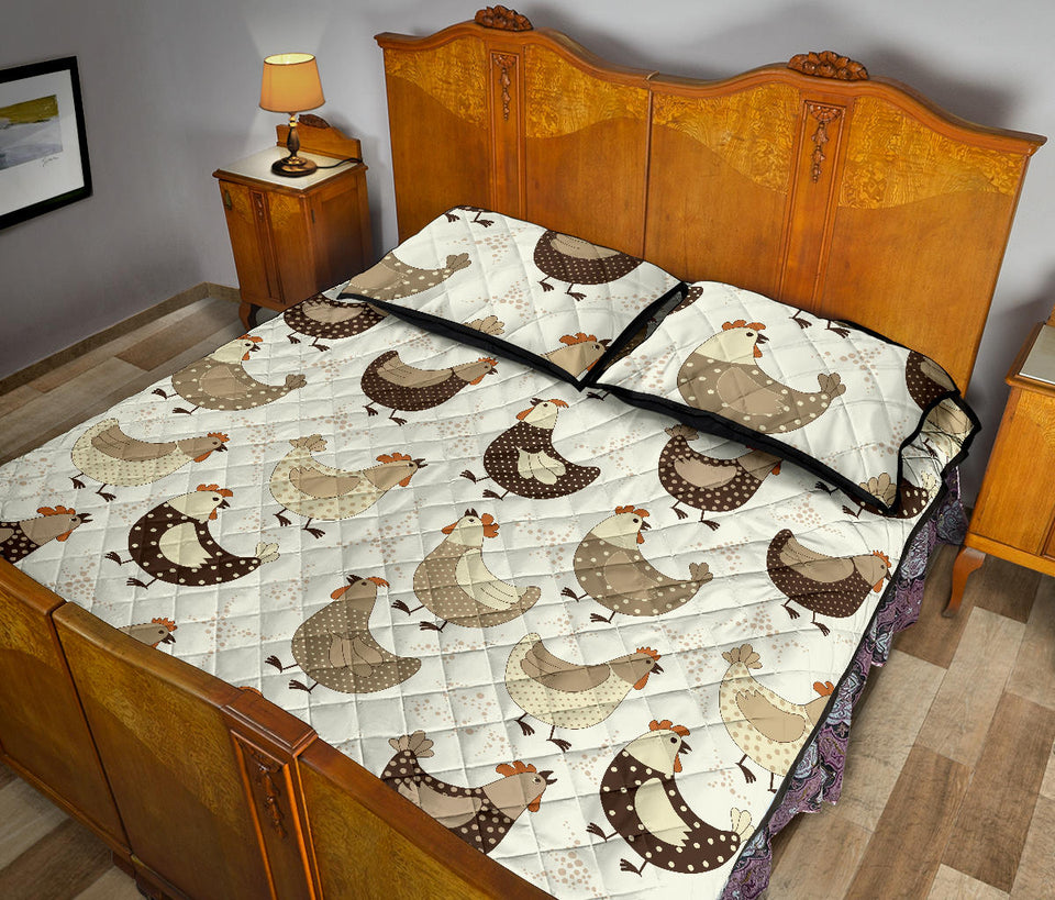 Cute rooster chicken cock Quilt Bed Set