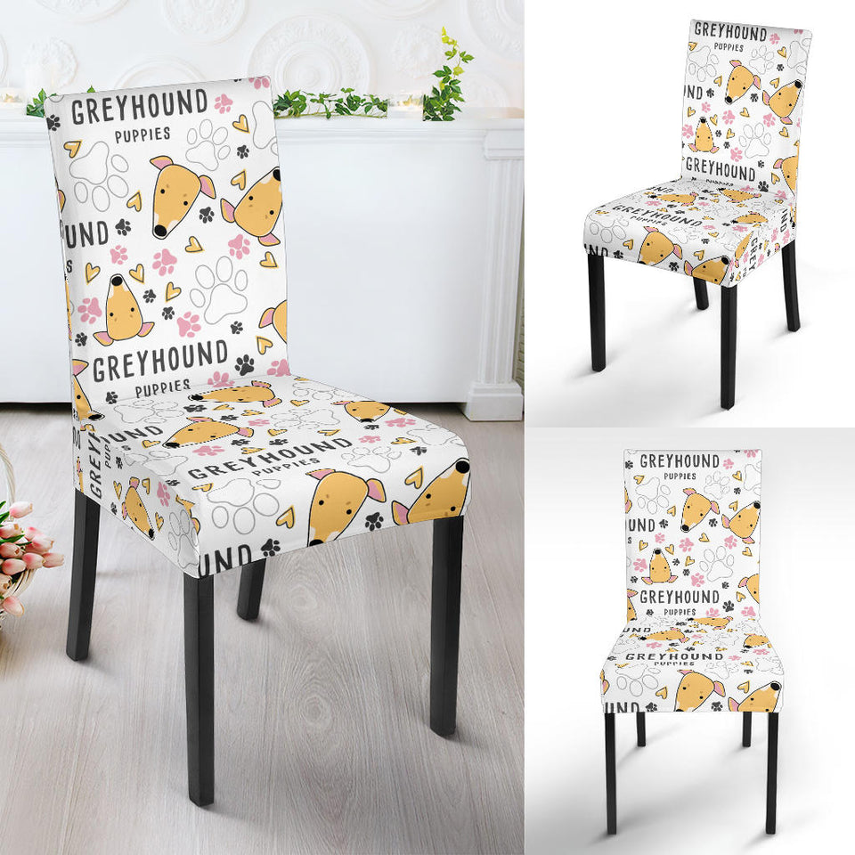 Greyhound Pattern Print Design 03 Dining Chair Slipcover