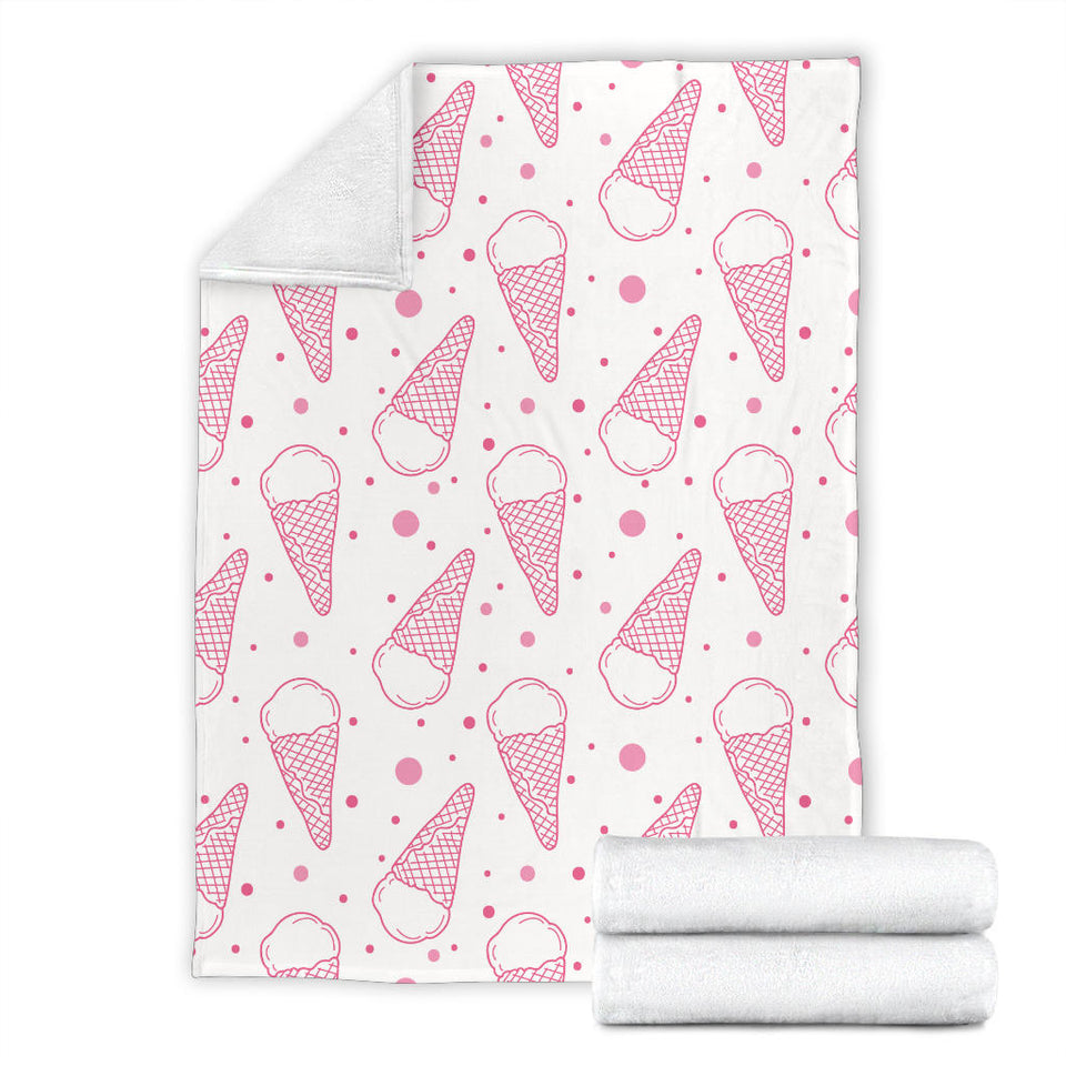 Hand Drawn Ice Cream Pattern Premium Blanket