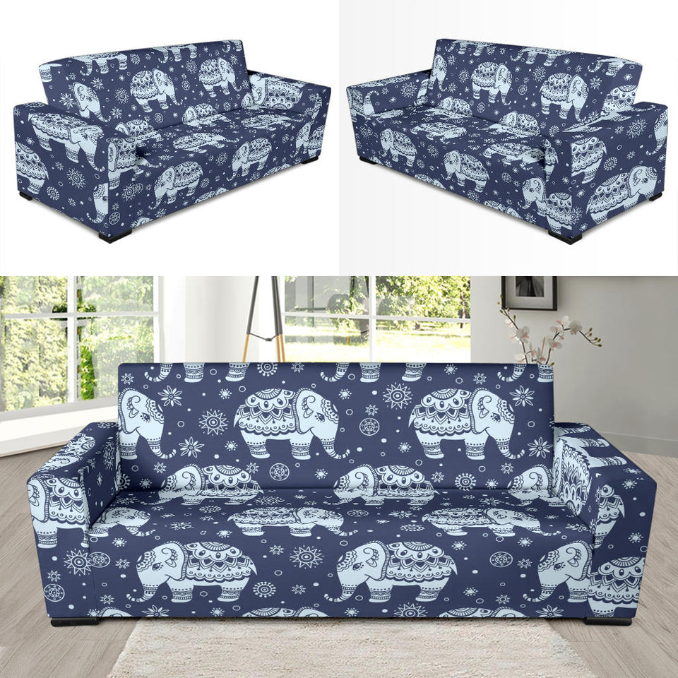 Elephant Tribal Design Pattern Sofa Slipcover