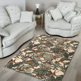 Monkey Tropical Leaves Background Area Rug