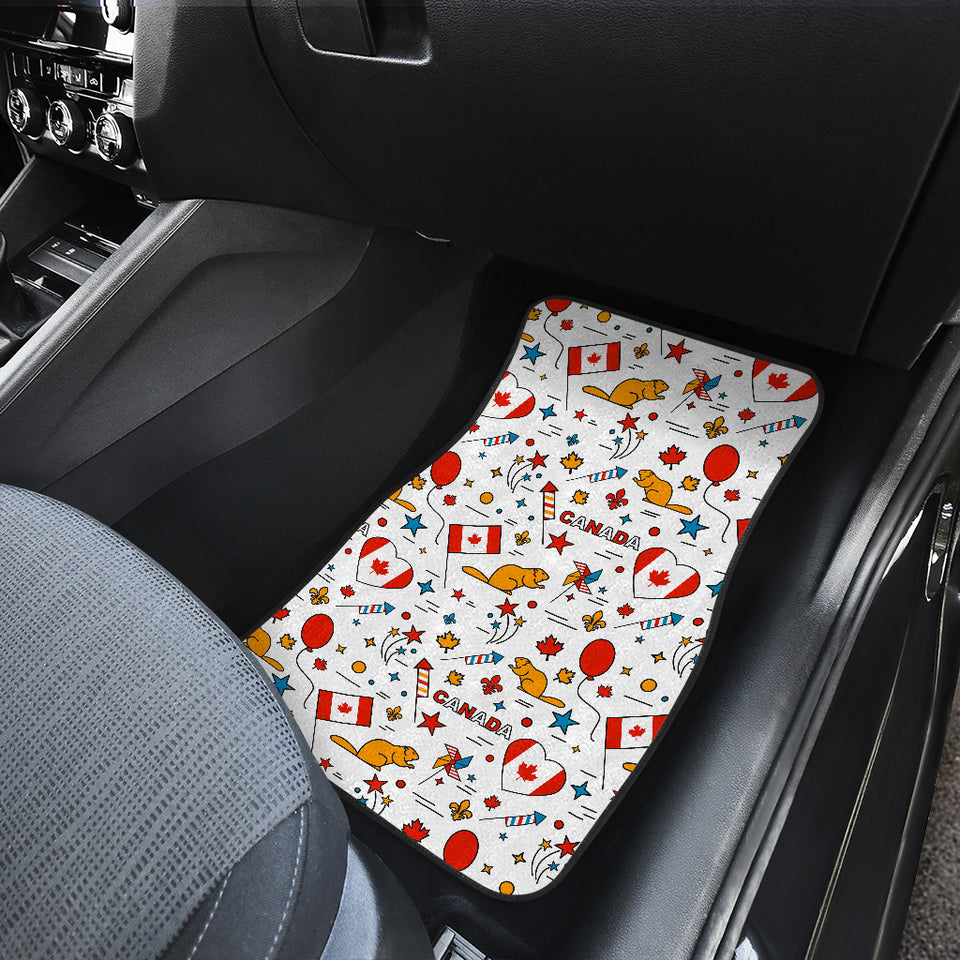 Canada Pattern Print Design 03 Front and Back Car Mats