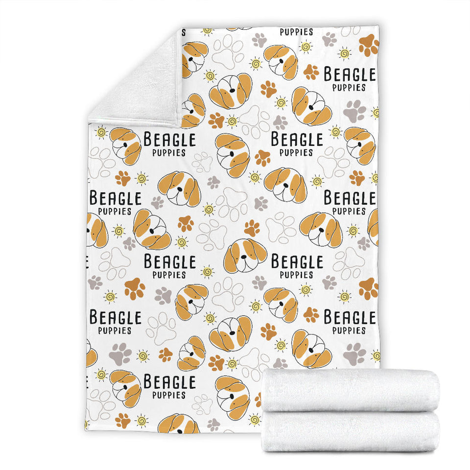 Cute Beagle Dog Pattern Background Premium Blanket