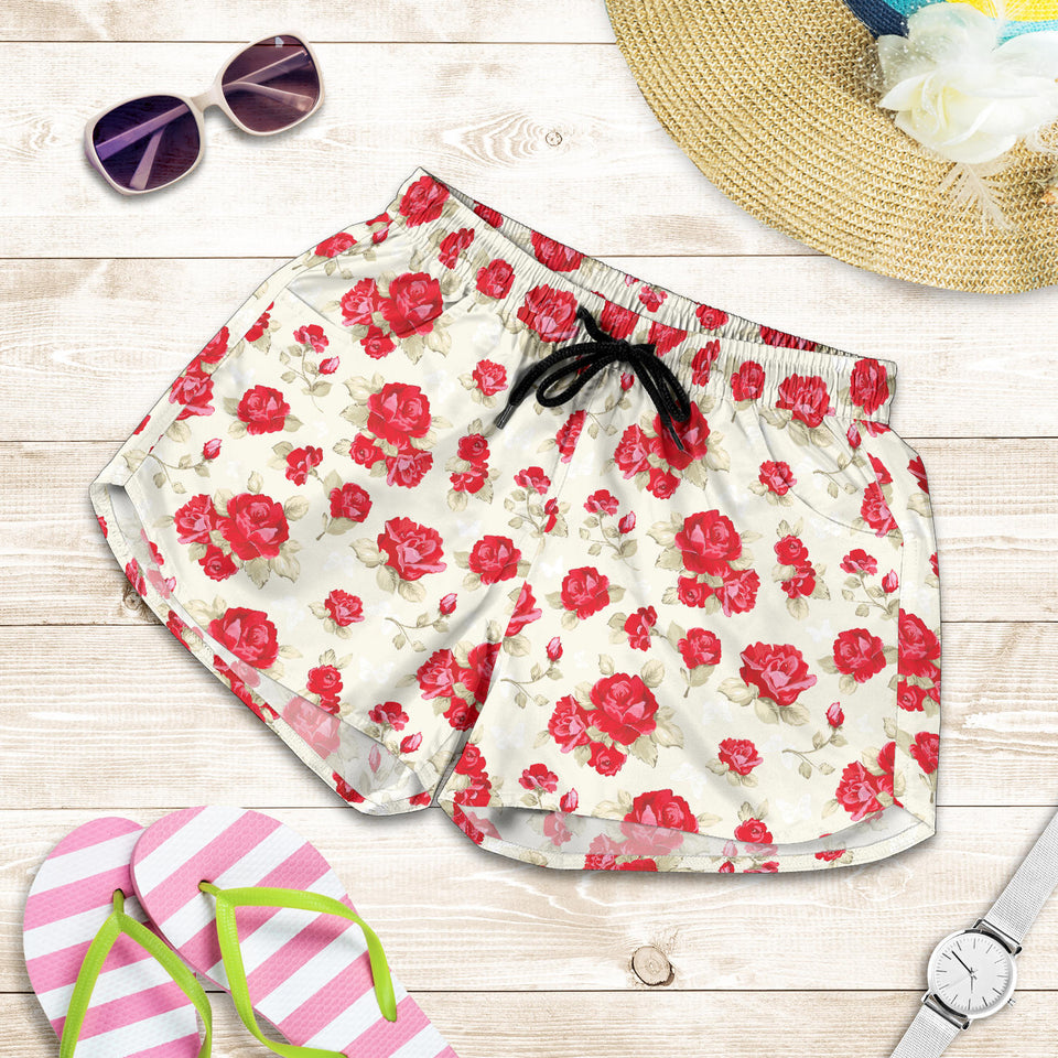 Rose Pattern Print Design 01 Women Shorts
