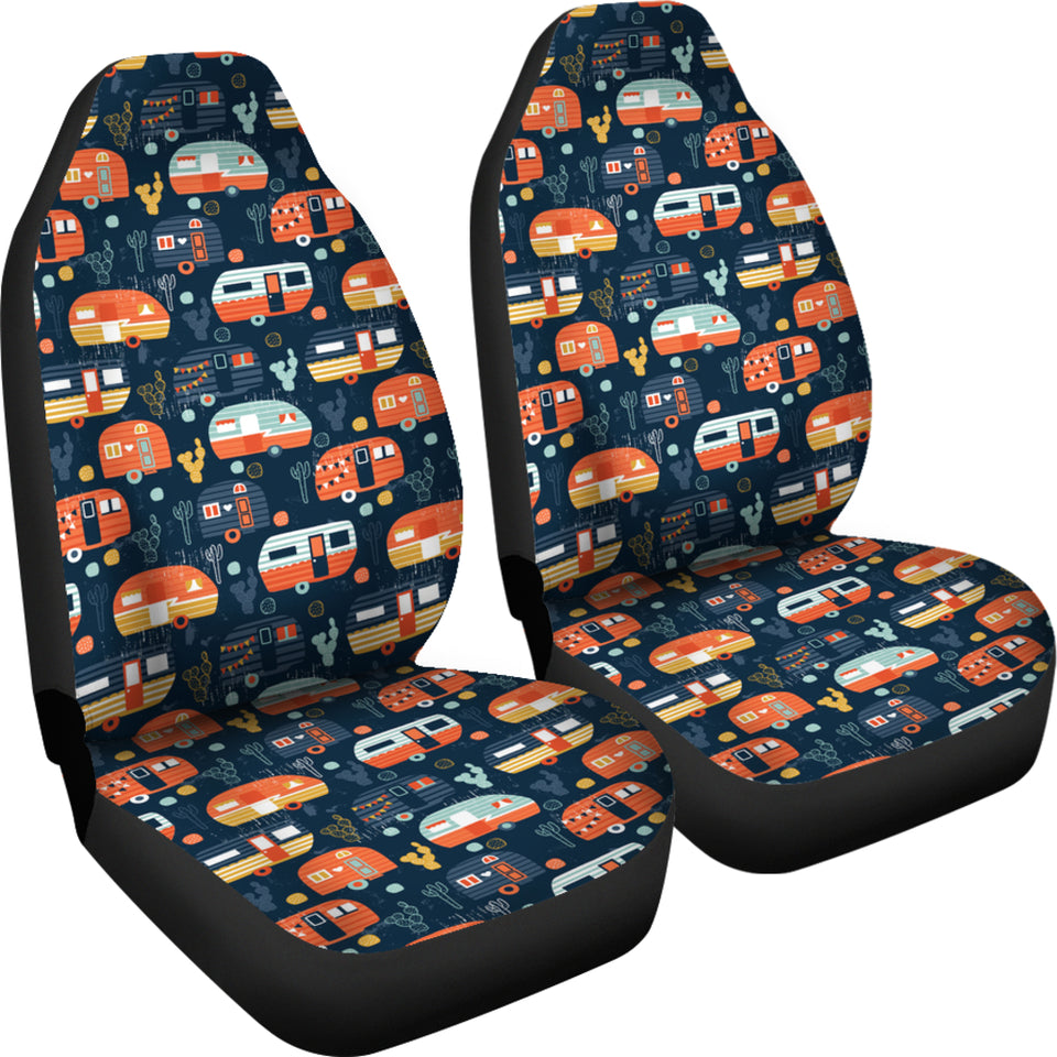 Camper Van Pattern Print Design 05 Universal Fit Car Seat Covers