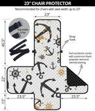 Anchors Rudders pattern Chair Cover Protector