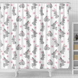 Watercolor Cute Rabbit Pattern Shower Curtain Fulfilled In US