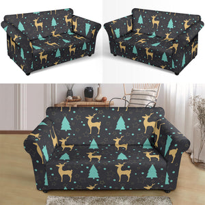 Deers Star Tree Pattern Loveseat Couch Slipcover