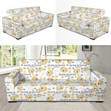 Golden Retriever Pattern Print Design 04 Sofa Slipcover