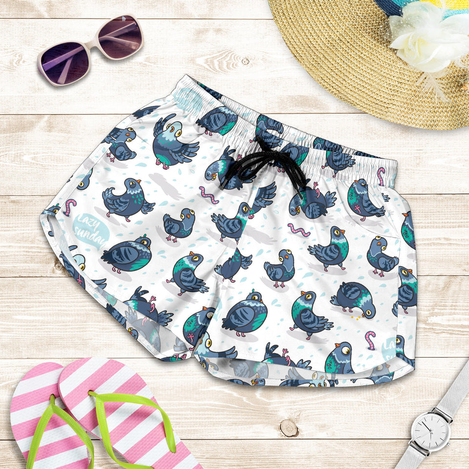 Pigeon Pattern Print Design 02 Women Shorts
