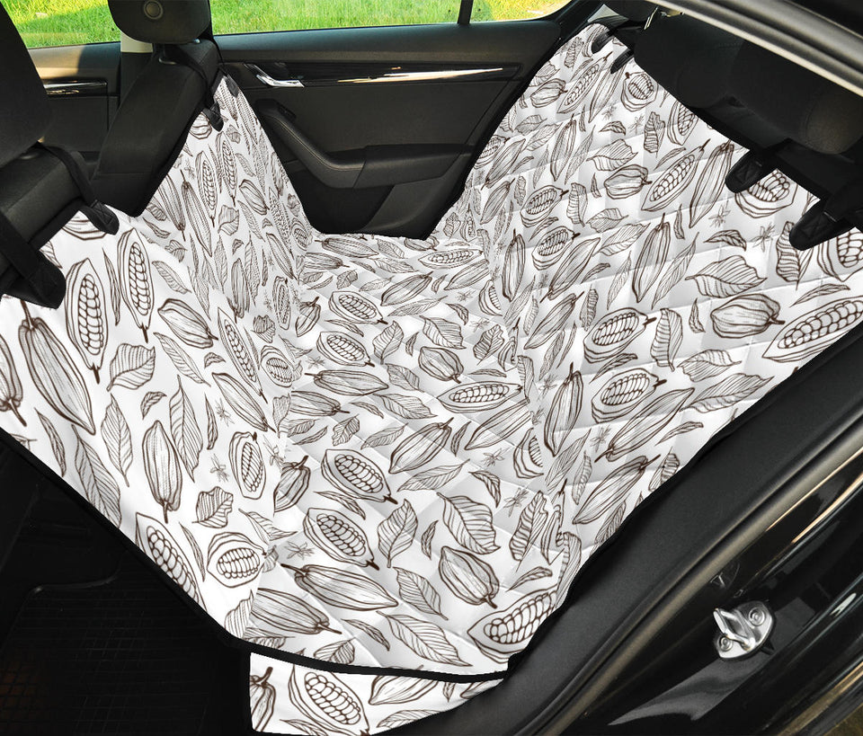 Cocoa Beans Leaves Pattern Dog Car Seat Covers