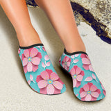 3D Sakura Cherry Blossom Pattern Aqua Shoes