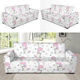Cute Poodle Dog Star Pattern Sofa Slipcover