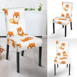 Brown Pomeranian Pattern Dining Chair Slipcover