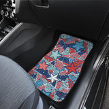 Hand Drawn Colorful Starfish Front And Back Car Mats